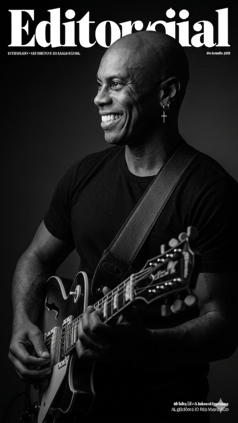 Retrato de Diego Feliciano com guitarra